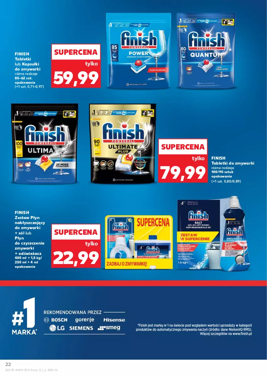 Gazetka promocyjna Kaufland - Kaufland - ważna 12.03 do 08.04.2026 - strona 22 - produkty: Finish, Płyn nabłyszczający, Sól, Tablet, Tabletki do zmywarki, Zmywarki