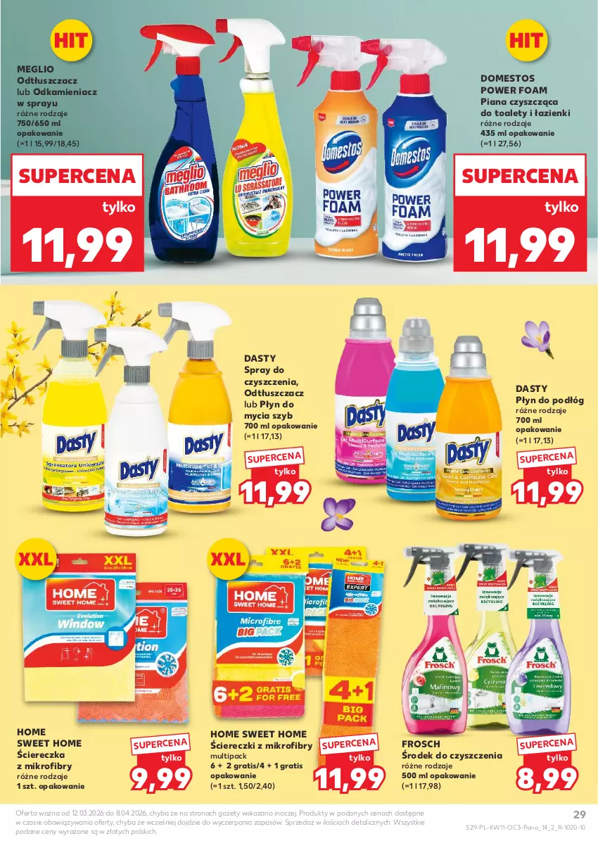 Gazetka promocyjna Kaufland - Kaufland - ważna 12.03 do 08.04.2026 - strona 29 - produkty: Domestos, Frosch, Gra, Odkamieniacz, Odtłuszczacz, Płyn do mycia, Spray do czyszczenia