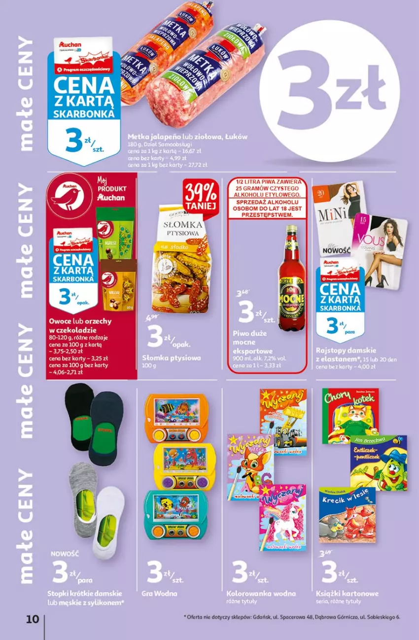 Gazetka promocyjna Auchan - Małe ceny Hipermarkety - ważna 02.09 do 08.09.2021 - strona 10 - produkty: Acer, Fa, Gra, Orzechy w czekoladzie, Owoce, Piwa