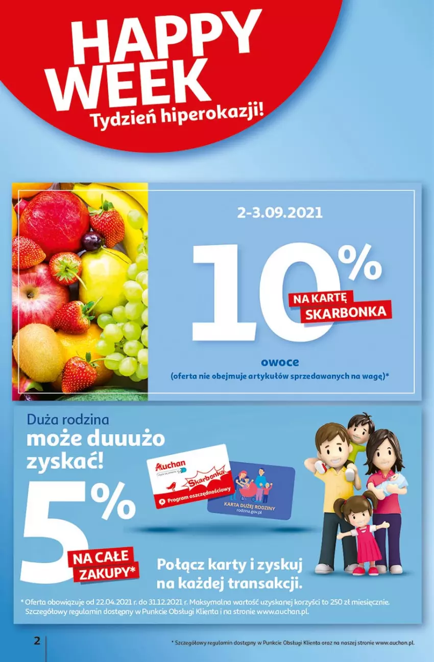 Gazetka promocyjna Auchan - Małe ceny Hipermarkety - ważna 02.09 do 08.09.2021 - strona 2 - produkty: Owoce