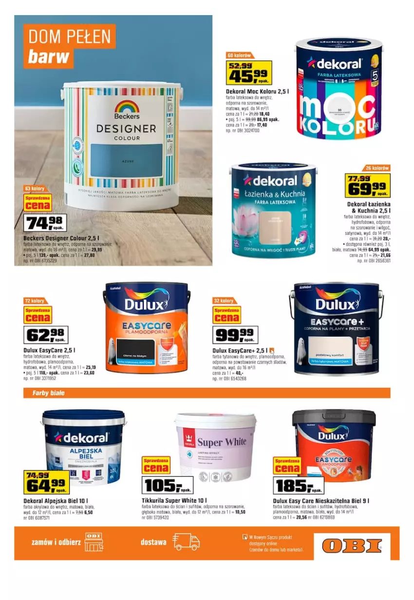 Gazetka promocyjna Obi - Gazetka OBI - ważna 02.03 do 15.03.2022 - strona 9 - produkty: Beckers, Dekoral, Dulux, Fa, Farba lateksowa, Koc, Kuchnia, Por, Tytan