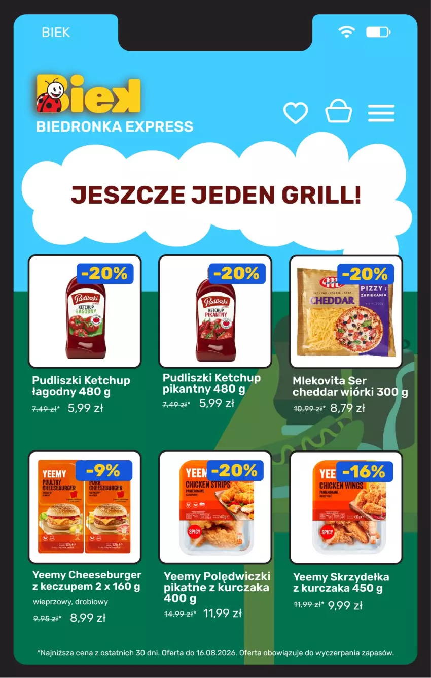 Gazetka promocyjna Biedronka - BIEK - ważna 13.08 do 20.08.2026 - strona 10 - produkty: Burger, Cheddar, Fa, Ketchup, Kurczak, Pudliszki
