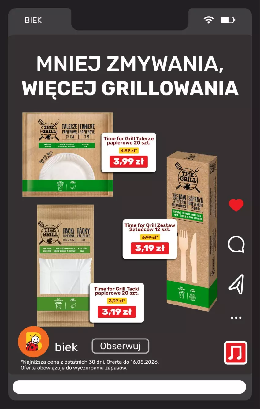 Gazetka promocyjna Biedronka - BIEK - ważna 13.08 do 20.08.2026 - strona 13 - produkty: Fa, Grill, Papier, Ser, Talerz
