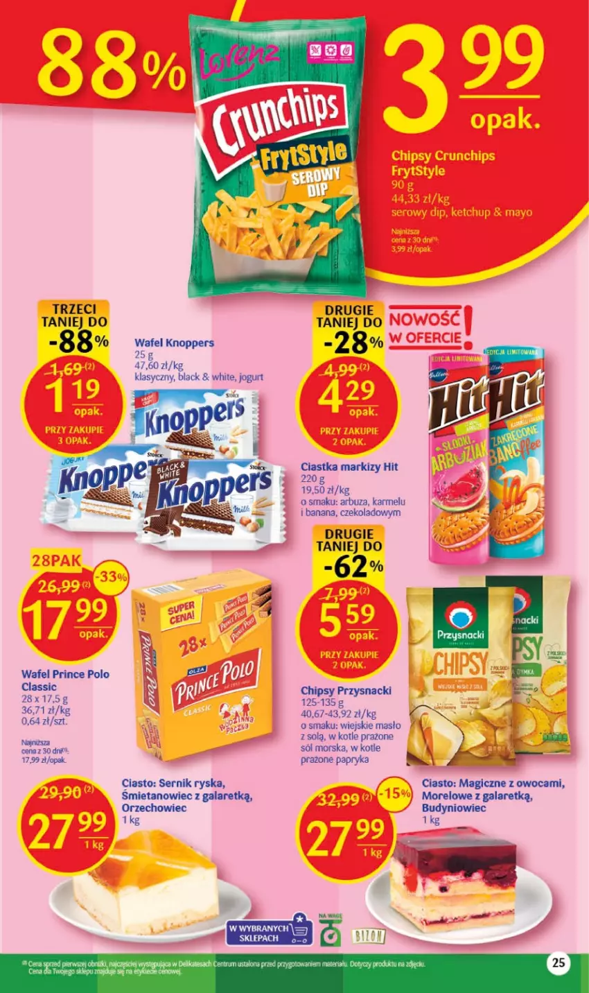 Gazetka promocyjna Delikatesy Centrum - Gazetka DC24-23 - ważna 22.06 do 28.06.2023 - strona 25 - produkty: Arbuz, Chipsy, Ciastka, Gala, Jogurt, Knoppers, Lack, Masło, Papryka, Prince Polo, Przysnacki, Rum, Ser, Sól