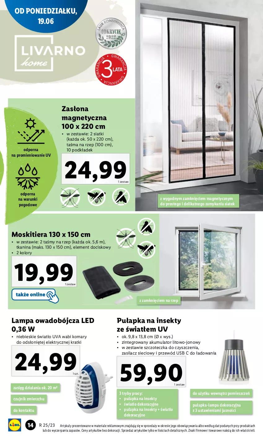 Gazetka promocyjna Lidl - GAZETKA - ważna 19.06 do 24.06.2023 - strona 16 - produkty: Akumulator, Lampa, Podkład, Por, Przewód, Szczoteczka, Zasłona