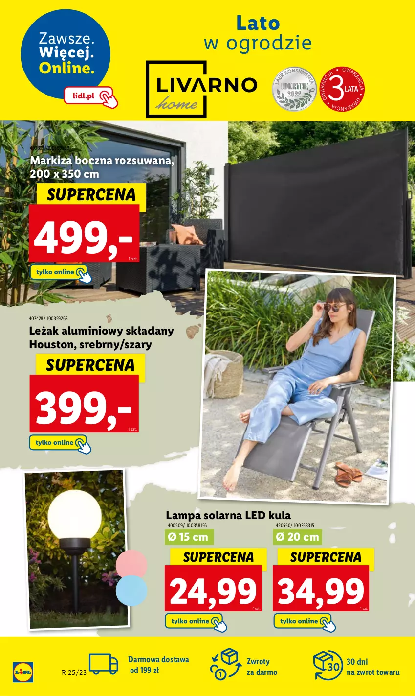 Gazetka promocyjna Lidl - GAZETKA - ważna 19.06 do 24.06.2023 - strona 24 - produkty: Lampa, Markiza