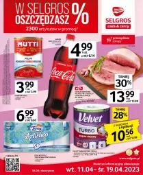 Gazetka promocyjna Selgros - Oferta spożywcza - Gazetka - ważna od 19.04 do 19.04.2023 - strona 1 - produkty: Por, Papier, Szynka wieprzowa, Cień, Coca-Cola, Napoje, Tran, Papier toaletowy, Velvet, Szynka, Ręcznik, Foxy, Pomidory, LG, Fa