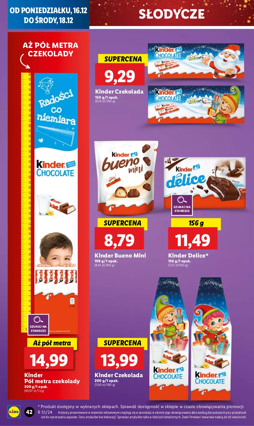 Gazetka promocyjna Lidl - GAZETKA - ważna 16.12 do 18.12.2024 - strona 48 - produkty: Czekolada, Kinder, Kinder Bueno