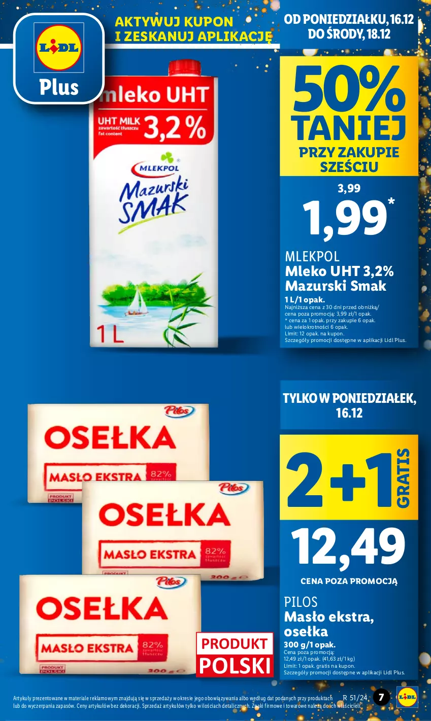 Gazetka promocyjna Lidl - GAZETKA - ważna 16.12 do 18.12.2024 - strona 7 - produkty: Gra, Masło, Mleko, Pilos