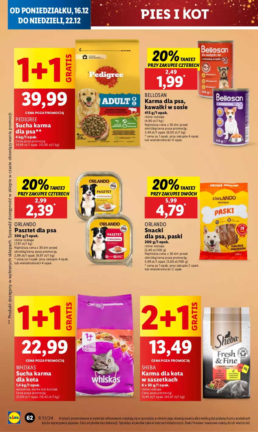 Gazetka promocyjna Lidl - GAZETKA - ważna 16.12 do 18.12.2024 - strona 72 - produkty: Bell, Gra, Kawa, Kurczak, Pasztet, Pedigree, Sheba, Sos, Sucha karma, Whiskas, Wołowina