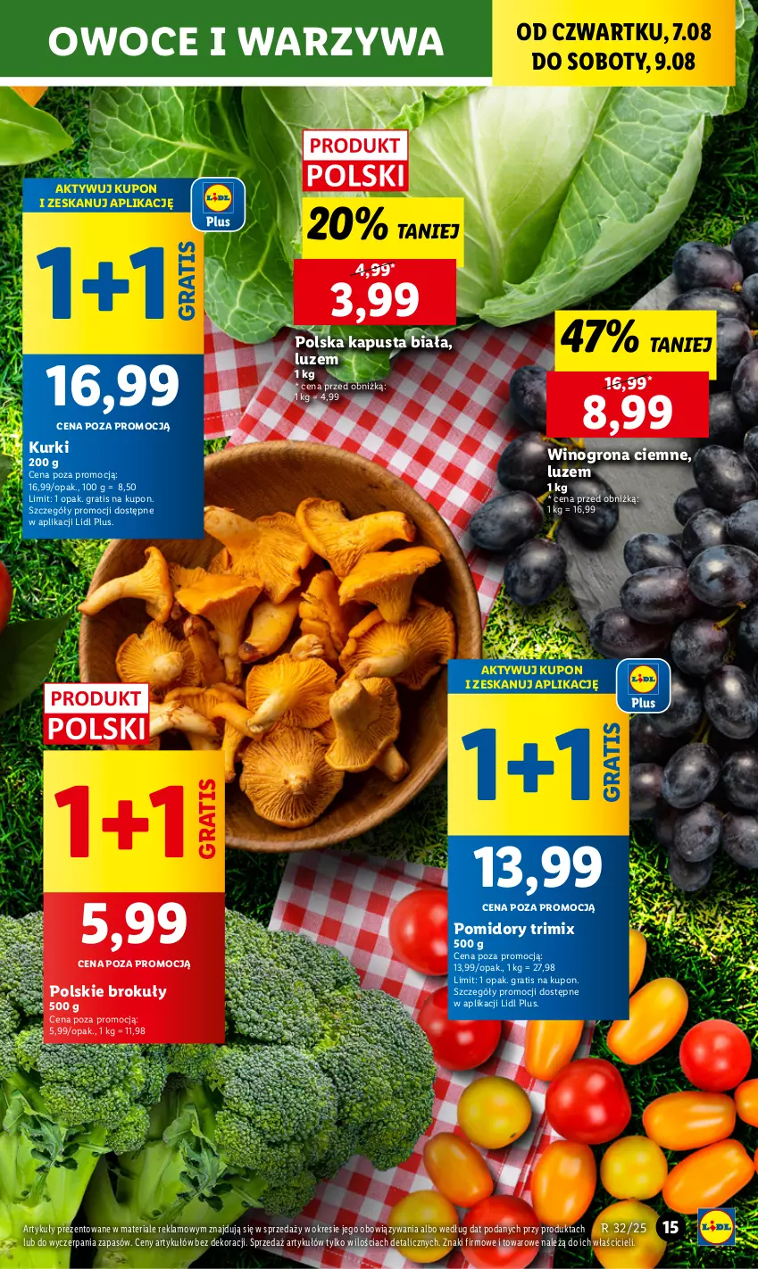 Gazetka promocyjna Lidl - GAZETKA - ważna 07.08 do 09.08.2025 - strona 19 - produkty: Brokuły, Gra, Owoce, Pomidory, Warzywa, Wino, Winogrona