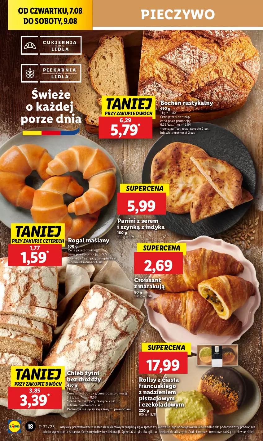 Gazetka promocyjna Lidl - GAZETKA - ważna 07.08 do 09.08.2025 - strona 22 - produkty: Chleb, Croissant, Piec, Pieczywo, Por, Rogal, Rust, Ser