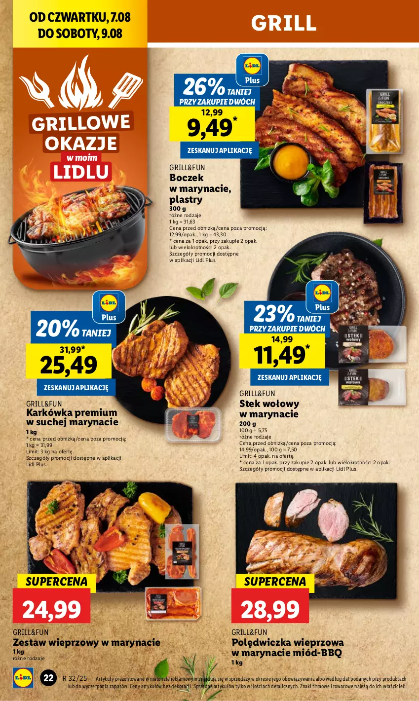 Gazetka promocyjna Lidl - GAZETKA - ważna 07.08 do 09.08.2025 - strona 26 - produkty: Boczek, Grill, Miód, Polędwiczka wieprzowa, Stek, Stek wołowy