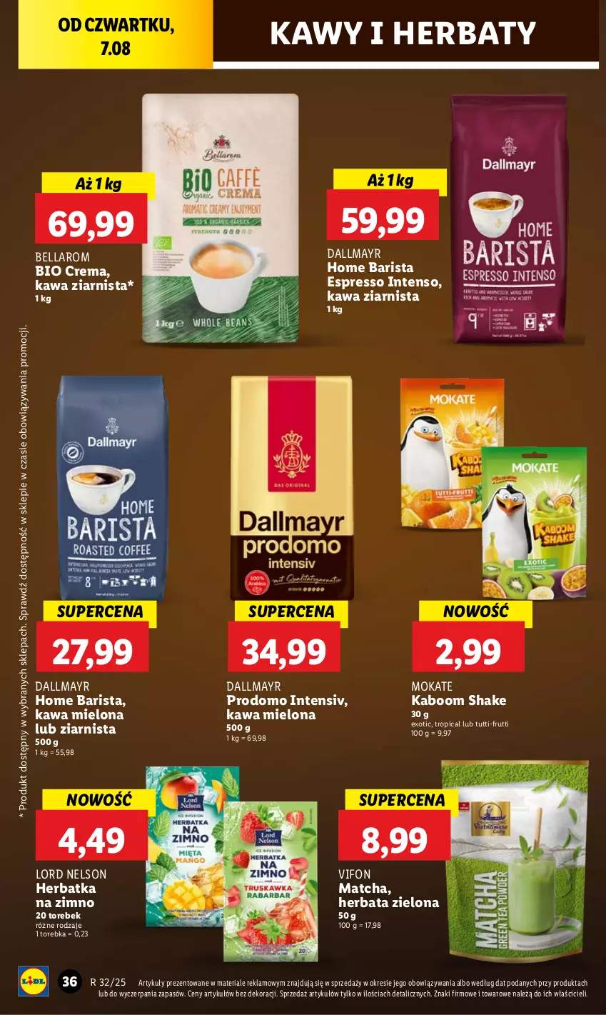 Gazetka promocyjna Lidl - GAZETKA - ważna 07.08 do 09.08.2025 - strona 32 - produkty: Bell, Bella, Dallmayr, Herbata, Kawa, Kawa mielona, Kawa ziarnista, Torebka, Tropical