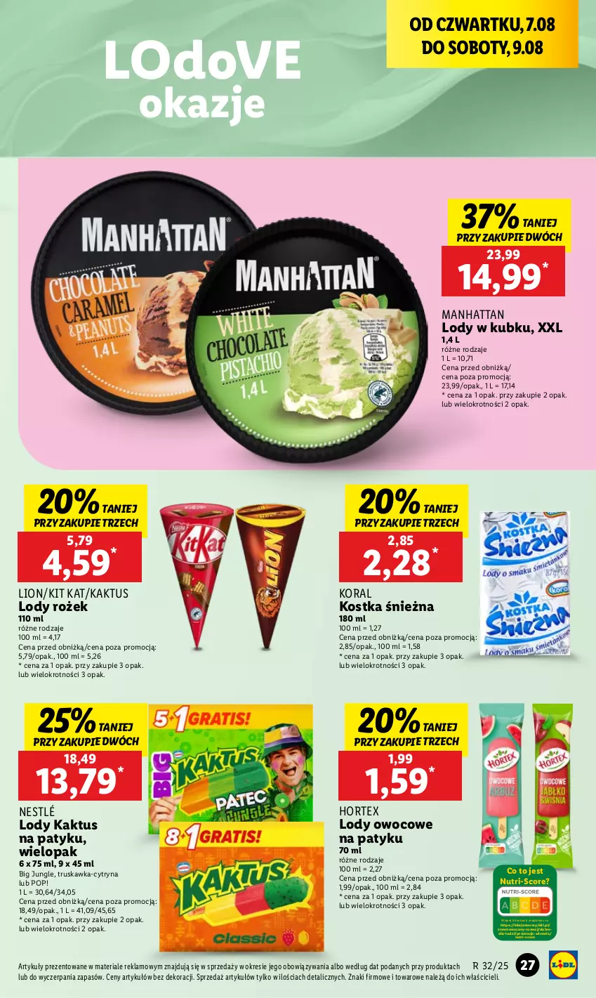 Gazetka promocyjna Lidl - GAZETKA - ważna 07.08 do 09.08.2025 - strona 33 - produkty: Dove, Hortex, Kaktus, Kit Kat, Lion, Lody, Nestlé, Wazon