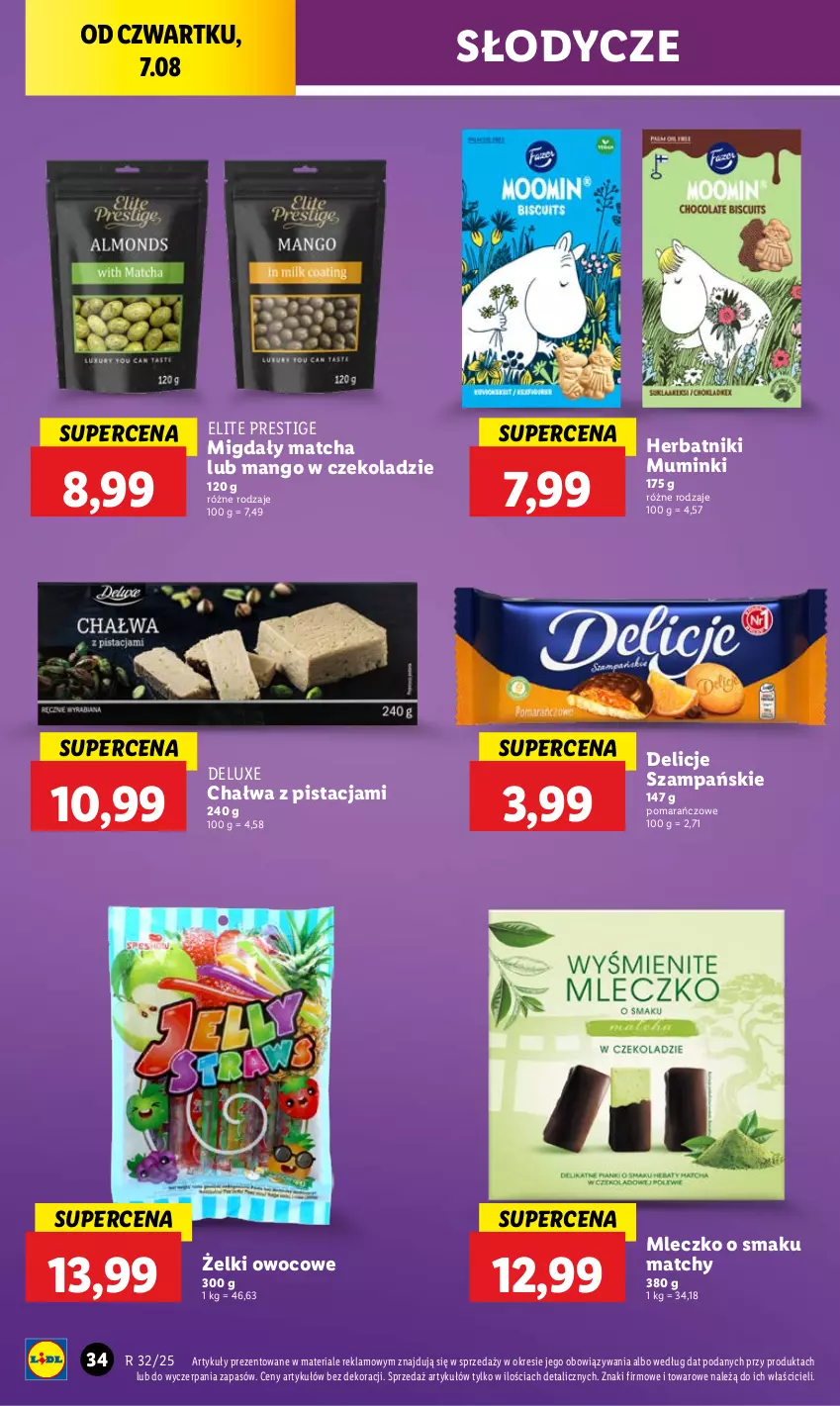 Gazetka promocyjna Lidl - GAZETKA - ważna 07.08 do 09.08.2025 - strona 42 - produkty: Chałwa, Delicje, Herbatniki, Mango, Migdały, Mleczko