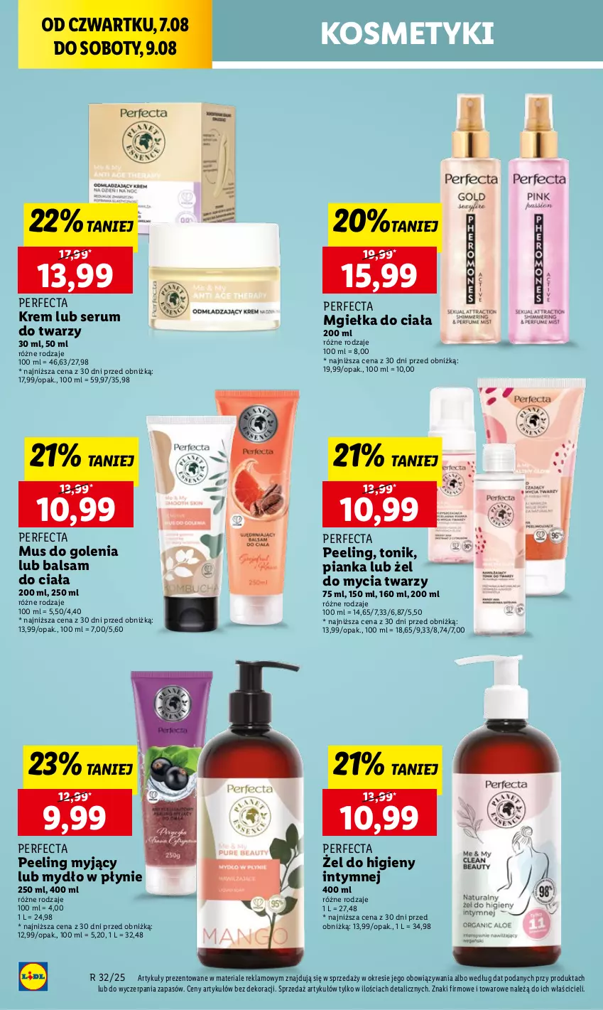 Gazetka promocyjna Lidl - GAZETKA - ważna 07.08 do 09.08.2025 - strona 52 - produkty: Balsam do ciała, Mus, Mydło, Mydło w płynie, Peeling, Perfecta, Rum, Ser, Serum, Serum do twarzy, Tonik