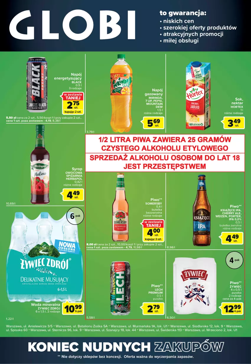 Gazetka promocyjna Carrefour - Gazetka Globi - ważna 07.06 do 13.06.2022 - strona 2 - produkty: Gra, Herbapol, Kosz, Książęce, Lack, Lion, Melon, Napój, Napój gazowany, Pepsi, Piwa, Piwo, Somersby, Syrop, Woda, Woda mineralna