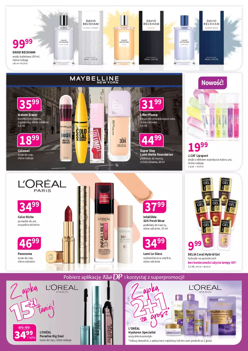 Gazetka promocyjna Drogerie Polskie - Gazetka - ważna 08.08 do 31.08.2025 - strona 2 - produkty: David Beckham, Fa, Foundation, L’Oréal, Olej, Podkład, Rama, Rozświetlacz, Ser, Tusz