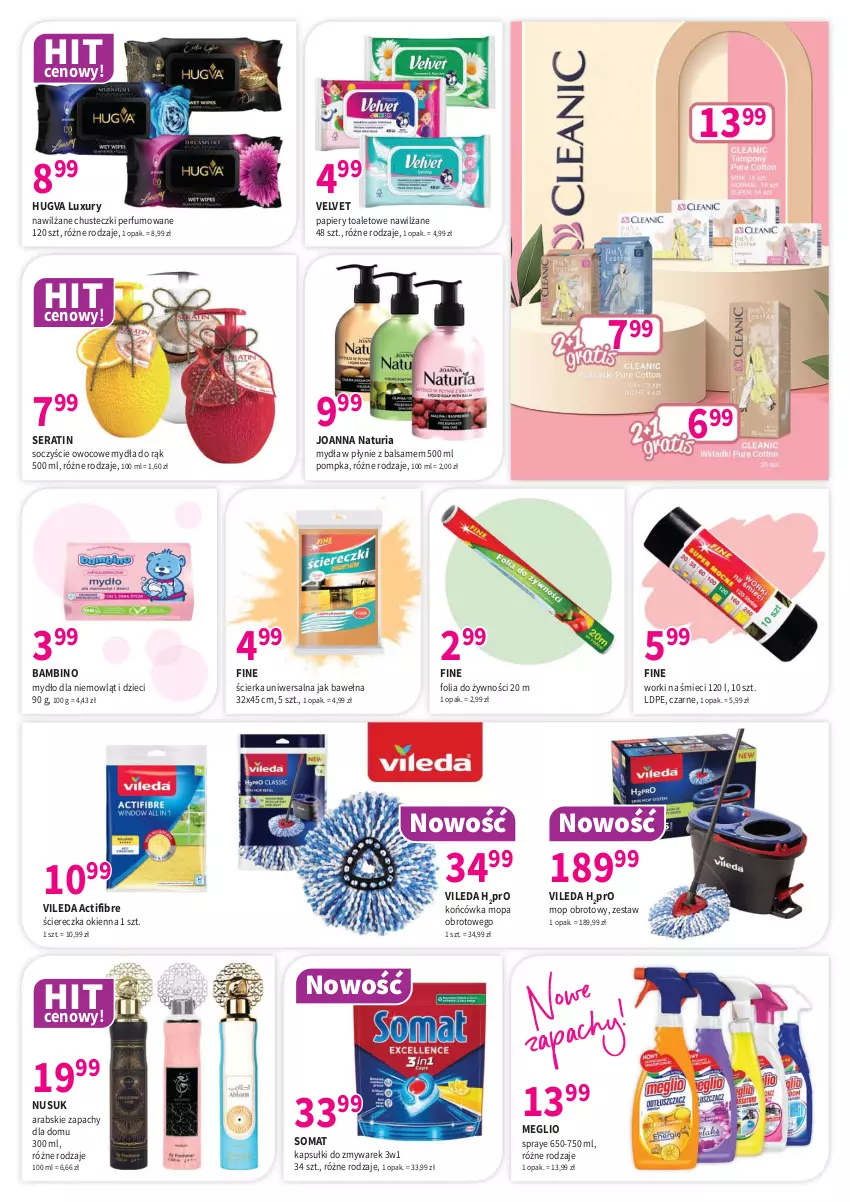 Gazetka promocyjna Drogerie Polskie - Gazetka - ważna 08.08 do 31.08.2025 - strona 7 - produkty: Chusteczki, Dzieci, Joanna, Mop, Mydło, Papier, Perfum, Pompka, Ser, Somat, Velvet, Vileda, Wełna, Worki na śmiec, Worki na śmieci