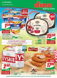 Gazetka promocyjna Dino - Gazetka - ważna od 30.07 do 30.07.2024 - strona 1 - produkty: Piwa, Piwo, Gra, Zott, Bell, Jogurt, Tyskie, Lody, Bella, Jogobella, Grill, Kiełbasa