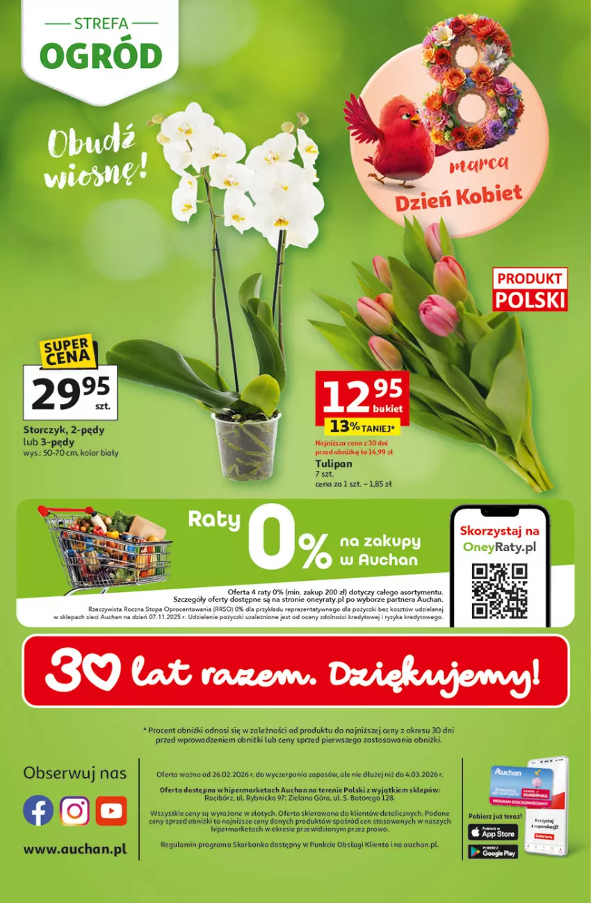Gazetka promocyjna Auchan - 30 Lat Hipermarket - ważna 26.02 do 04.03.2026 - strona 45 - produkty: Fa, Gra, Storczyk, Tera, Tulipan