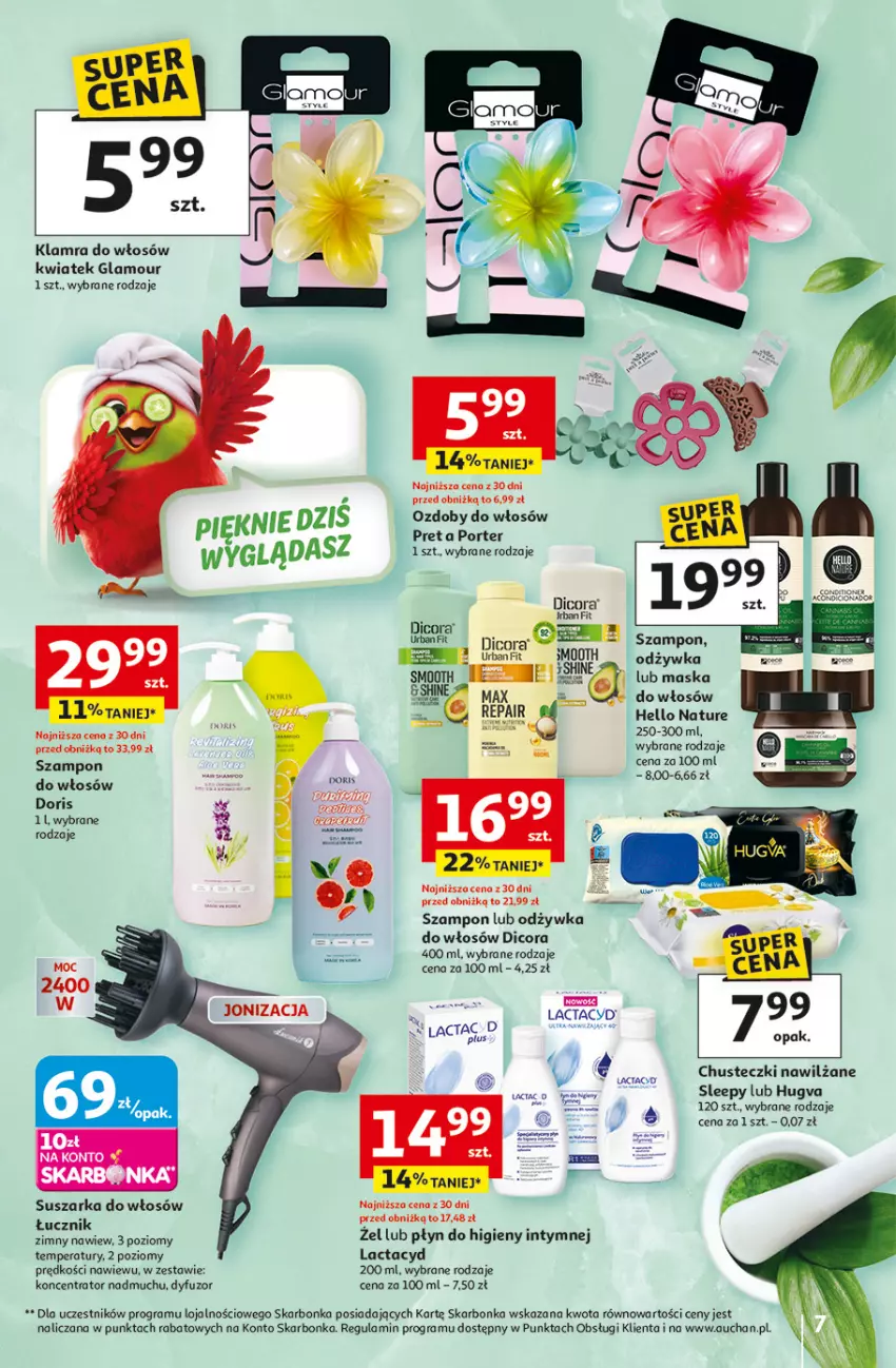 Gazetka promocyjna Auchan - 30 Lat Hipermarket - ważna 26.02 do 04.03.2026 - strona 7 - produkty: Chusteczki, Gra, Hello Nature, Lactacyd, Maska, Odżywka, Płyn do higieny intymnej, Por, Suszarka, Szampon