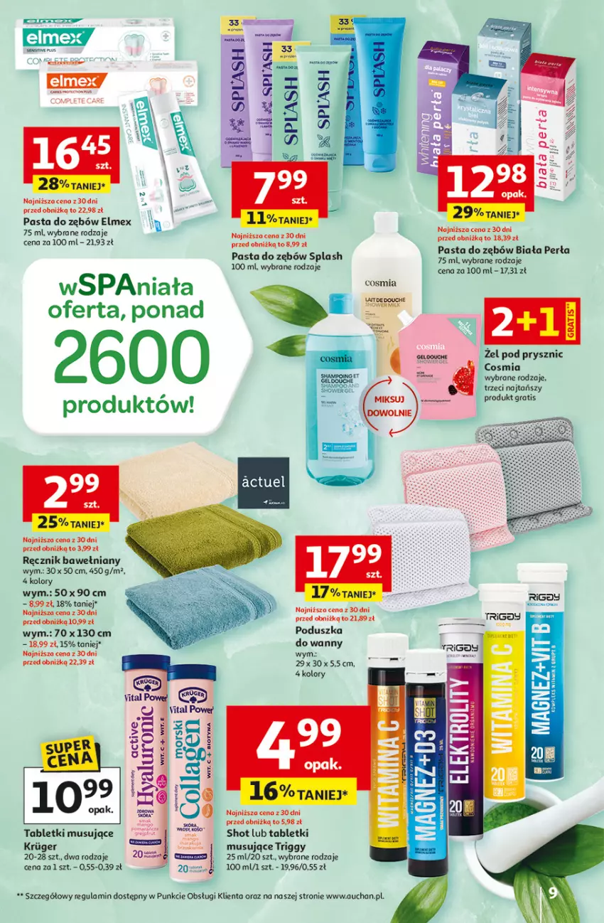Gazetka promocyjna Auchan - 30 Lat Hipermarket - ważna 26.02 do 04.03.2026 - strona 9 - produkty: Elmex, Gra, Magnez, Mus, Pasta do zębów, Perła, Ręcznik, Tablet, Tabletki musujące