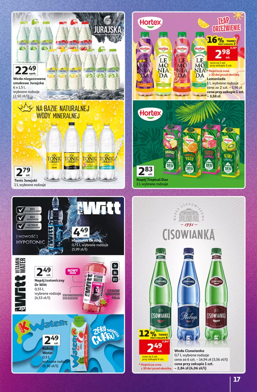 Gazetka promocyjna Auchan - 30 Lat Hipermarket Auchan Znane marki - ważna 15.10 do 21.10.2026 - strona 17 - produkty: Cisowianka, Fa, Lemoniada, Napój, Napój izotoniczny, Woda, Woda niegazowana