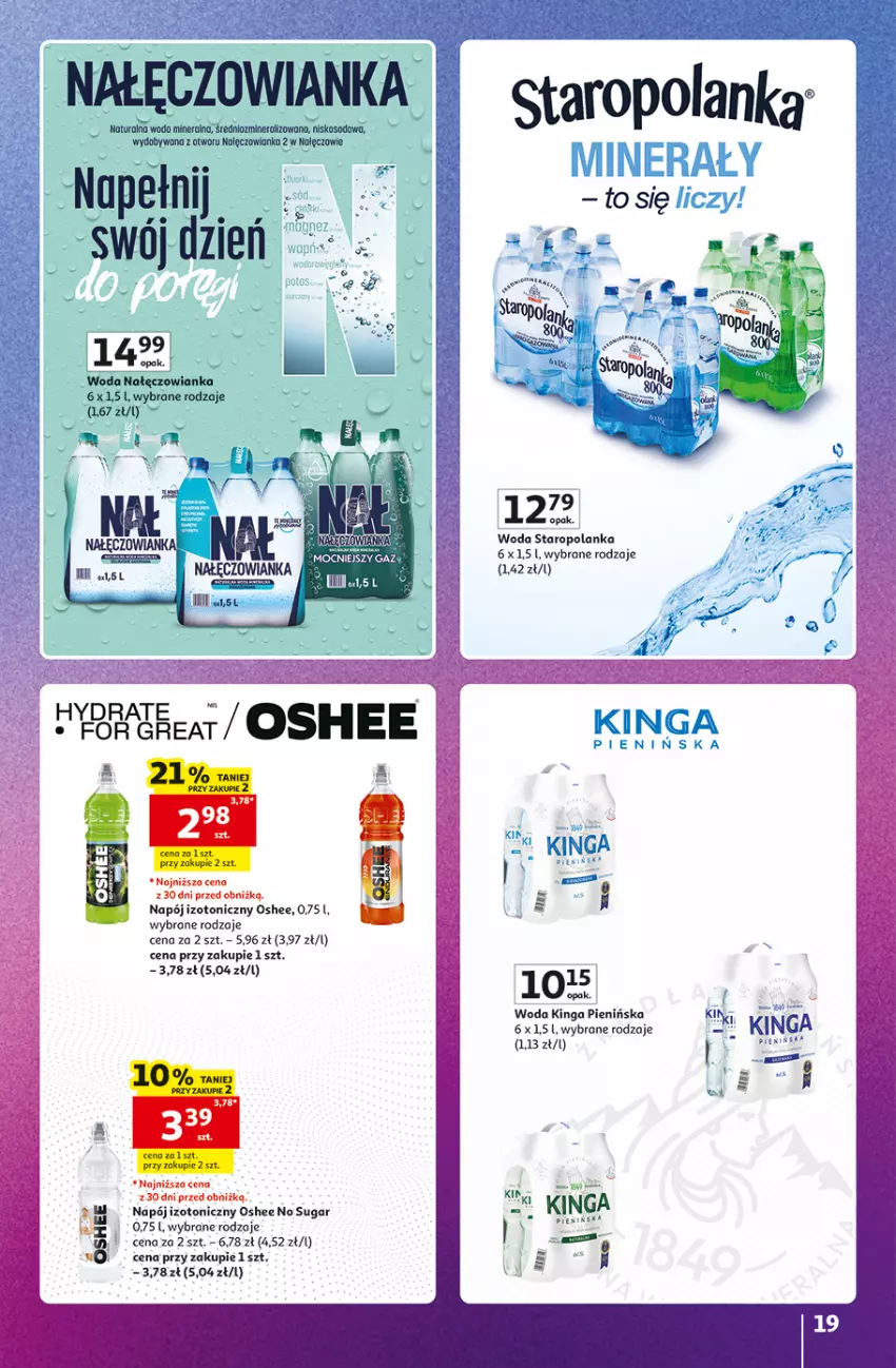 Gazetka promocyjna Auchan - 30 Lat Hipermarket Auchan Znane marki - ważna 15.10 do 21.10.2026 - strona 19 - produkty: Nałęczowianka, Napój, Napój izotoniczny, Oshee, Staropolanka, Top, Woda