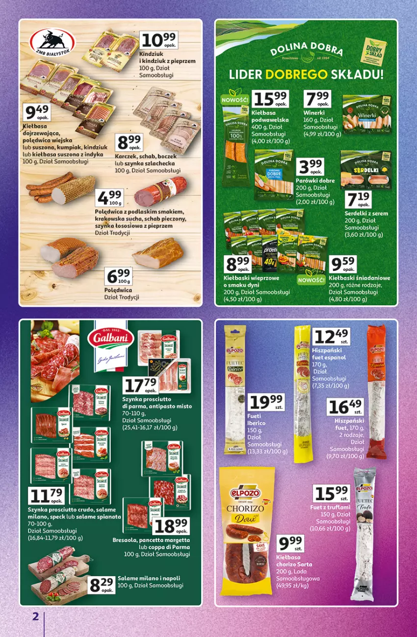 Gazetka promocyjna Auchan - 30 Lat Hipermarket Auchan Znane marki - ważna 15.10 do 21.10.2026 - strona 2 - produkty: Bresaola, Danio, Kiełbasa, Kindziuk, Piec, Pieprz, Podlaski, Polędwica, Prosciutto, Schab pieczony, Ser, Serdelki, Sos, Szynka, Wawel