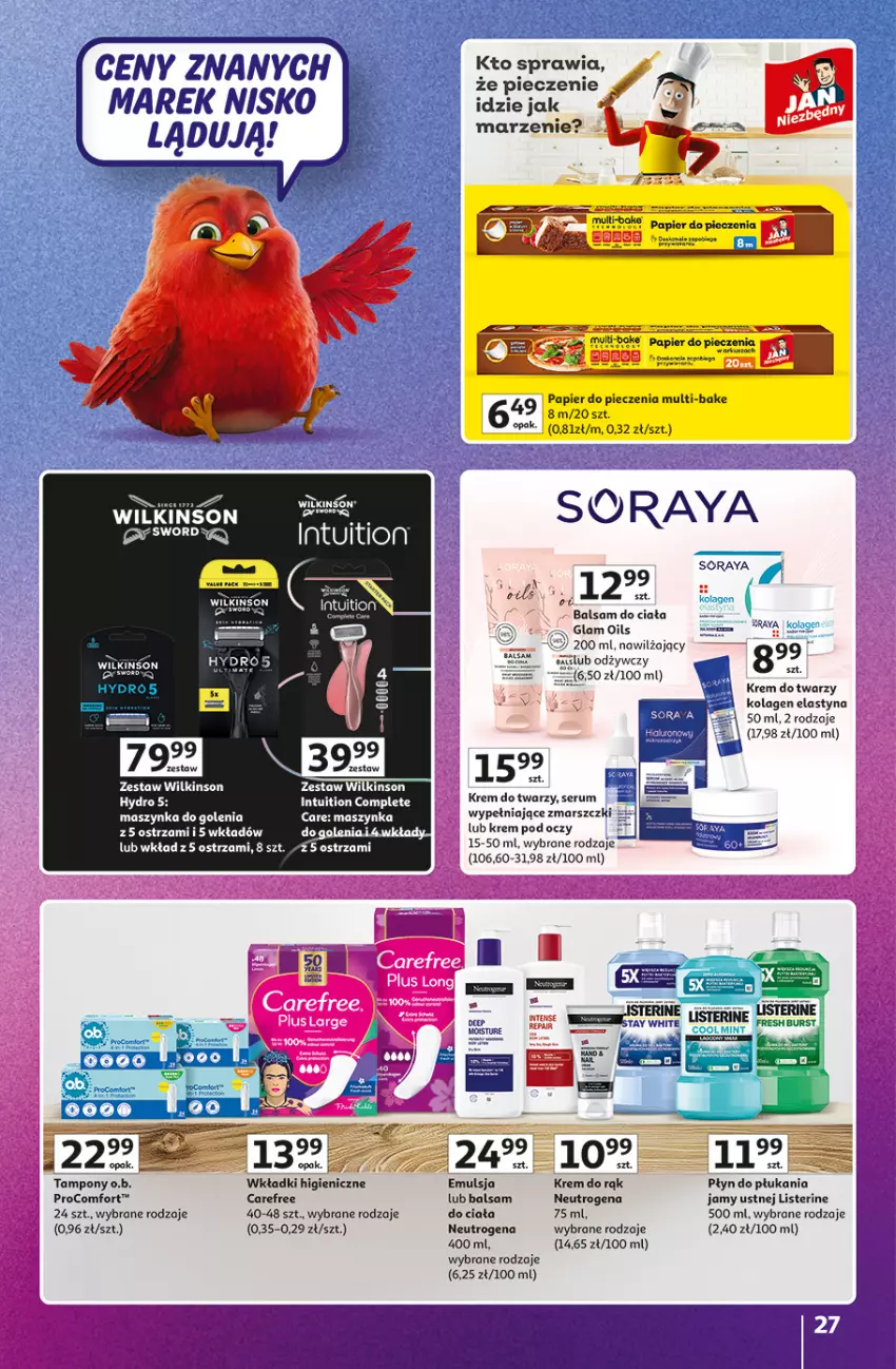 Gazetka promocyjna Auchan - 30 Lat Hipermarket Auchan Znane marki - ważna 15.10 do 21.10.2026 - strona 27 - produkty: Balsam do ciała, Carefree, Kolagen, Krem do twarzy, Krem pod oczy, Listerine, Mars, Maszynka, Maszynka do golenia, Neutrogena, O.B., Piec, Płyn do płukania, Płyn do płukania jamy ustnej, Rum, Ser, Serum, Szynka, Tampony, Wkładki