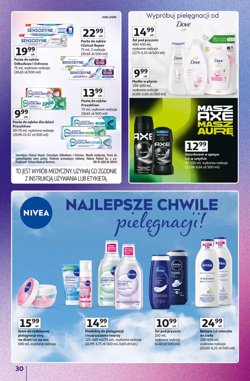 Gazetka promocyjna Auchan - 30 Lat Hipermarket Auchan Znane marki - ważna 15.10 do 21.10.2026 - strona 30 - produkty: Clin, Dezodorant, Dove, Dzieci, Fa, Leon, Mleczko, Mleczko do ciała, Mydło, Mydło w płynie, Pasta do zębów, Sensodyne