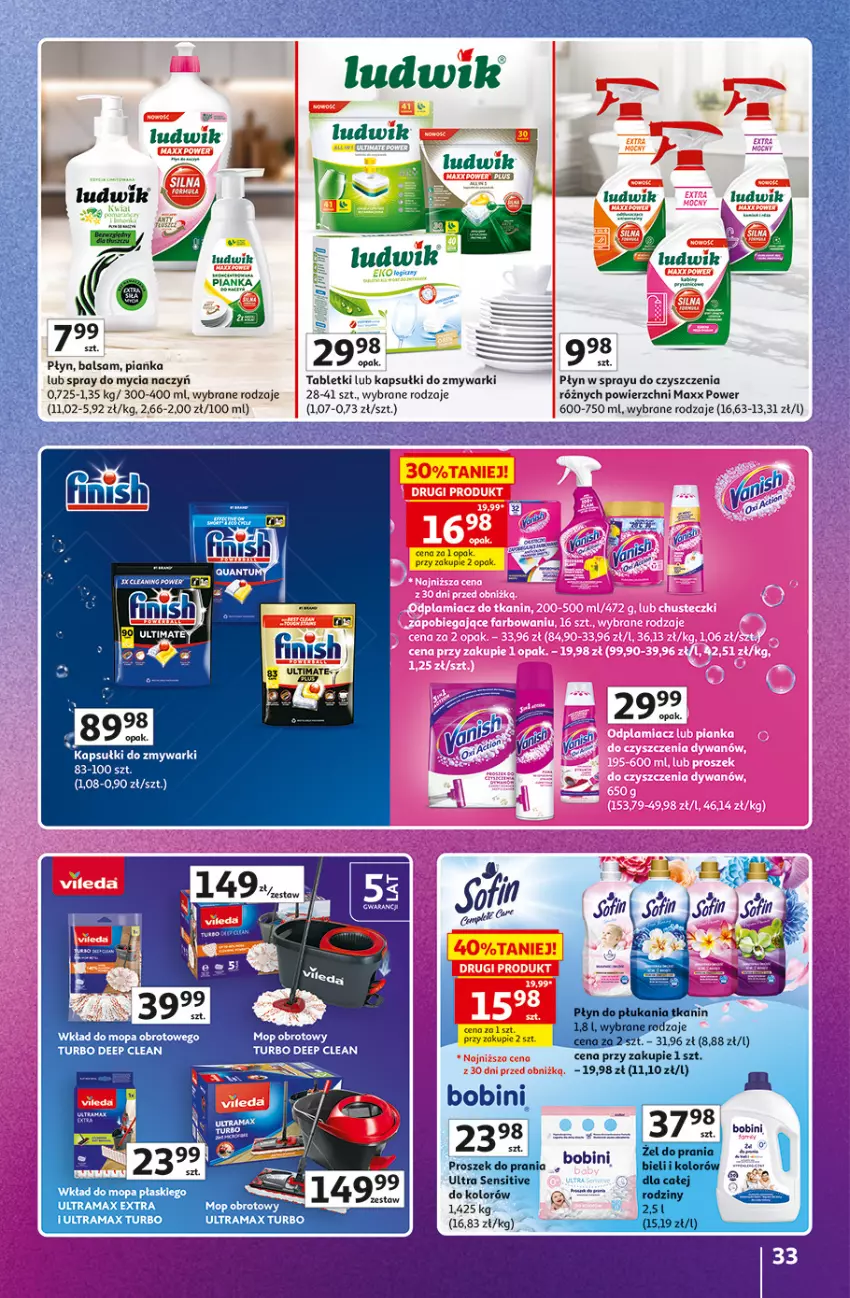 Gazetka promocyjna Auchan - 30 Lat Hipermarket Auchan Znane marki - ważna 15.10 do 21.10.2026 - strona 33 - produkty: Do mycia naczyń, Mop, Rama, Tablet, Wkład do mopa, Zmywarki