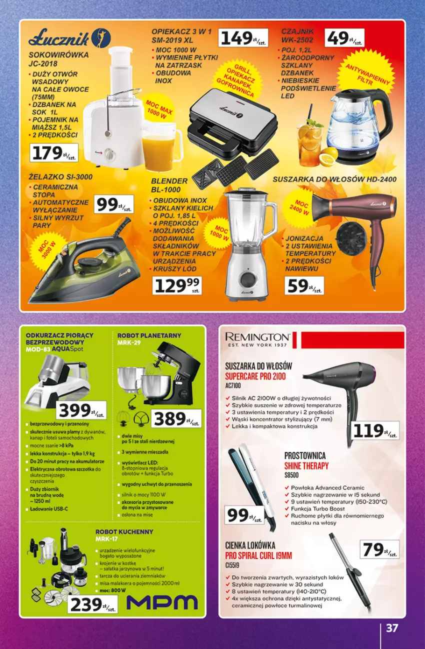 Gazetka promocyjna Auchan - 30 Lat Hipermarket Auchan Znane marki - ważna 15.10 do 21.10.2026 - strona 37 - produkty: 5 Sekund, Akumulator, Blender, Czajnik, Dzbanek, Lokówka, Odkurzacz, Owoce, Pojemnik, Por, Robot, Sałat, Sałatka, Ser, Sok, Suszarka, Szczotka, Top, Urządzenie wielofunkcyjne