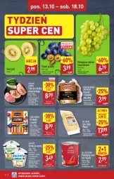 Gazetka promocyjna Aldi - Oferta weekendowa - Gazetka - ważna od 18.10 do 18.10.2025 - strona 2 - produkty: Piec, Chrzan, Serek puszysty, All Seasons, Ser, Gra, Złoty Mazur, Parówki, Parówki z szynki, Kiwi, Tarczyński, Serek, Winogrona, Boczek, Wino, Pomidory