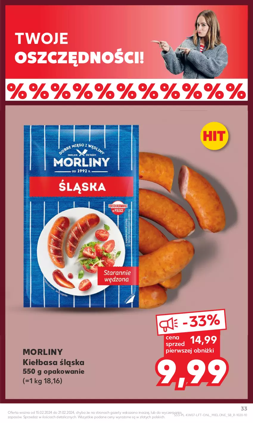 Gazetka promocyjna Kaufland - Od Czwartku - ważna 15.02 do 21.02.2024 - strona 33 - produkty: Kiełbasa, Kiełbasa śląska, Morliny