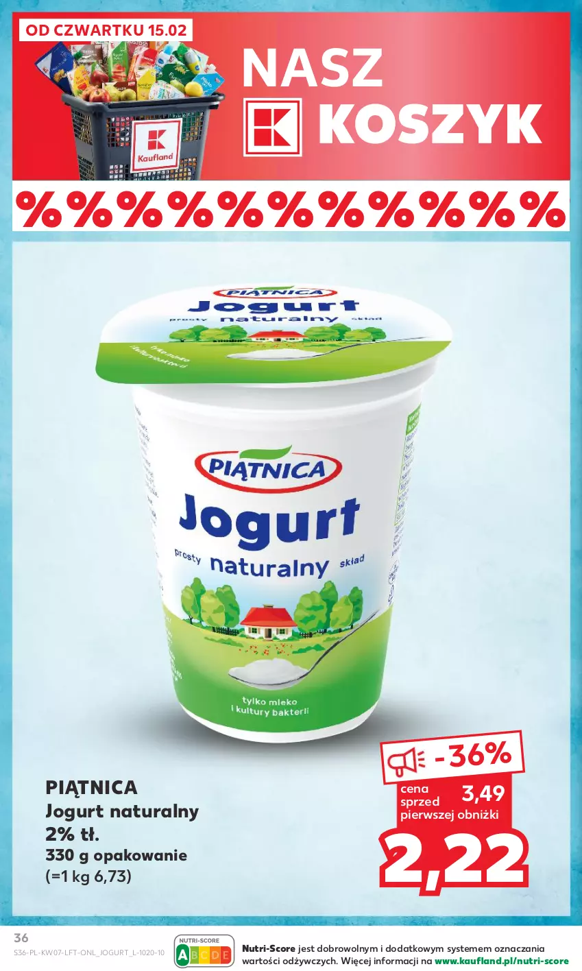 Gazetka promocyjna Kaufland - Od Czwartku - ważna 15.02 do 21.02.2024 - strona 36 - produkty: Jogurt, Jogurt naturalny, Kosz, Piątnica