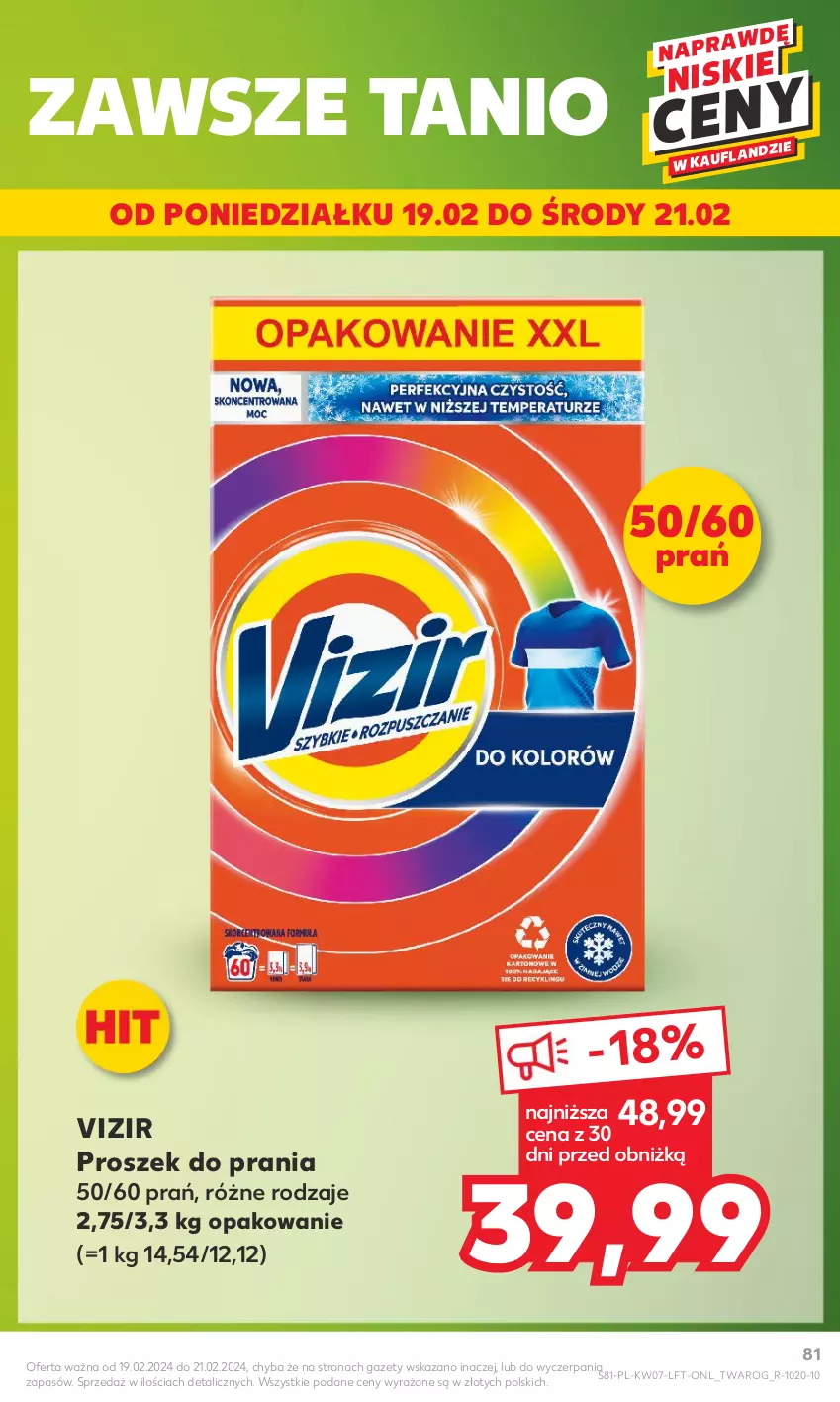 Gazetka promocyjna Kaufland - Od Czwartku - ważna 15.02 do 21.02.2024 - strona 81 - produkty: Proszek do prania, Vizir