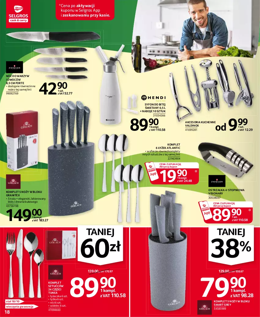 Gazetka promocyjna Selgros - Oferta przemysłowa - ważna 15.04 do 28.04.2021 - strona 18 - produkty: Gra, Lakier, LG, Noż, Syfon, Top, Widelec