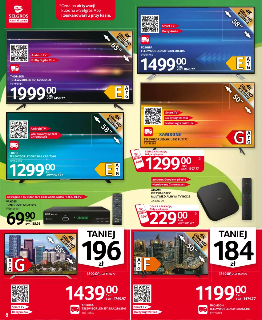 Gazetka promocyjna Selgros - Oferta przemysłowa - ważna 15.04 do 28.04.2021 - strona 8 - produkty: Android TV, LG, Pur, Smart tv, Telewizor, Thomson, Toshiba