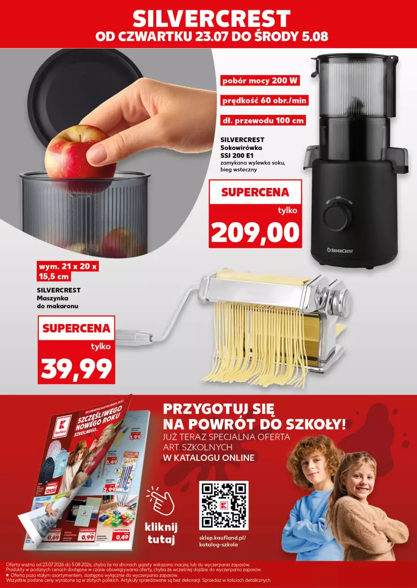 Gazetka promocyjna Kaufland - Kaufland - ważna 23.07 do 05.08.2026 - strona 3 - produkty: Makaron, Maszynka, Silvercrest, Sok, Szynka