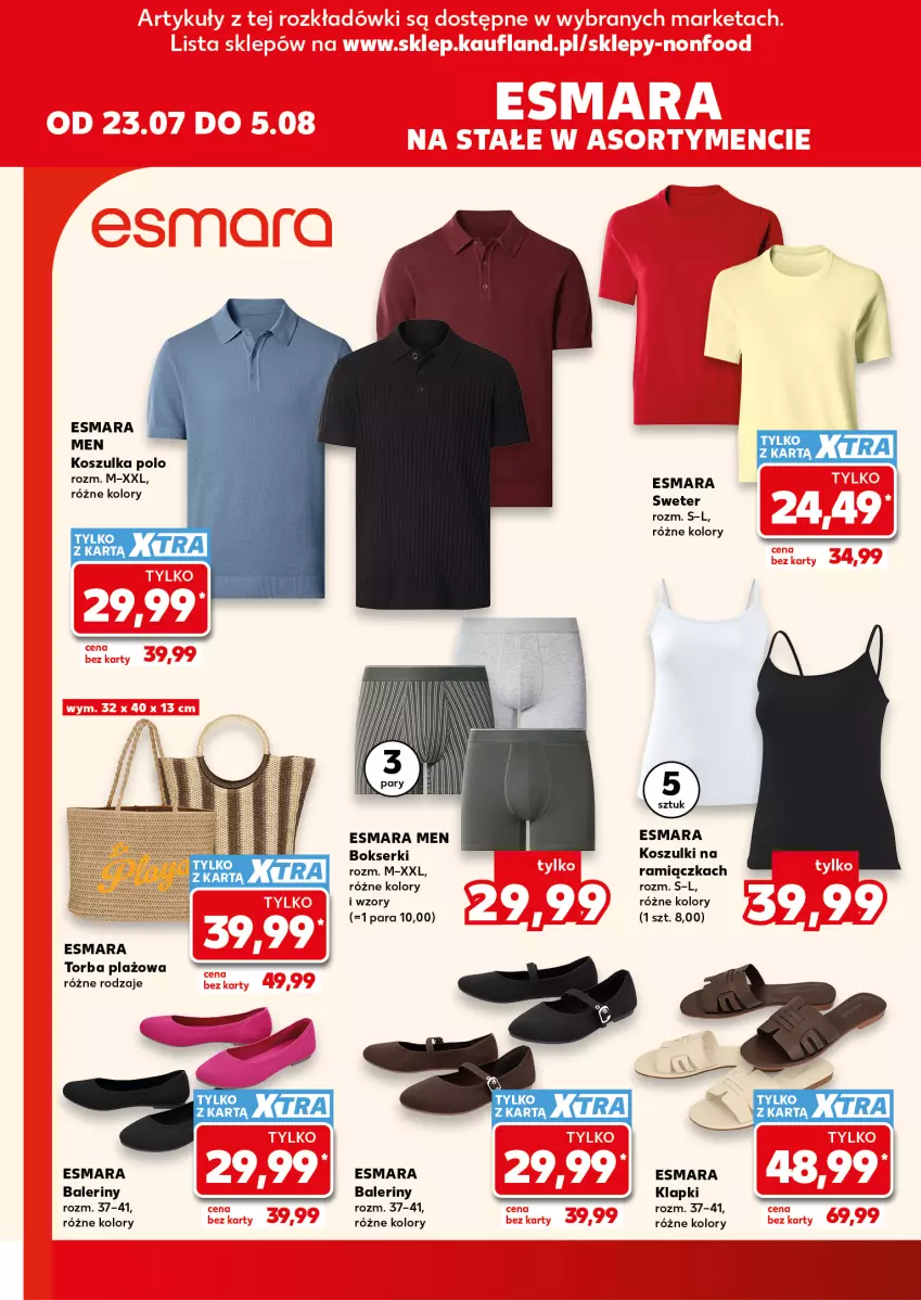 Gazetka promocyjna Kaufland - Kaufland - ważna 23.07 do 05.08.2026 - strona 8 - produkty: Baleriny, Bokserki, Klapki, Kosz, Koszulka, Ser, Sweter, Torba