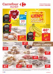 Gazetka promocyjna Carrefour - Gazetka Market - Gazetka - ważna od 15.02 do 15.02.2021 - strona 1 - produkty: Pączek, Banany, Sok, Inka, Cukier, Sokołów, Truskawki, Faworki, Półka, Donut, Fa