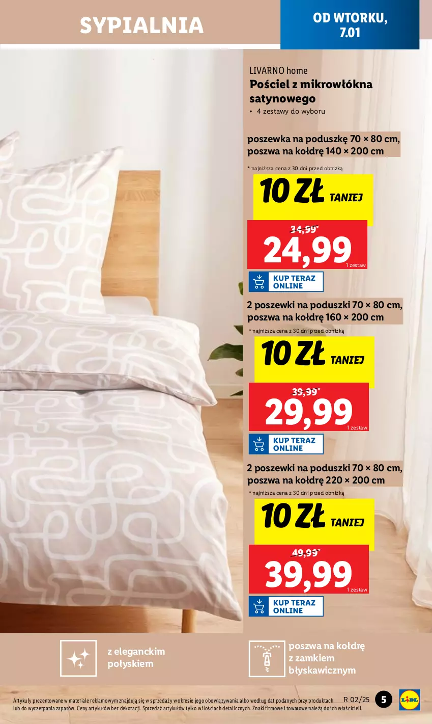 Gazetka promocyjna Lidl - GAZETKA - ważna 07.01 do 11.01.2025 - strona 5 - produkty: Ivar, Pościel, Poszewka, Sypialnia