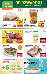 Gazetka promocyjna Stokrotka - Market - Gazetka - ważna od 02.11 do 02.11.2022 - strona 1 - produkty: Kurczak, Majonez, Szynka farmerska, Duda, Szynka, Winogrona, Miód, Wino, Nektar, Fa