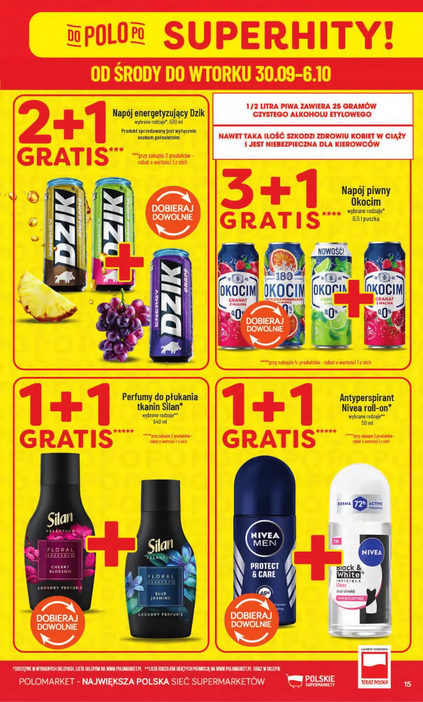 Gazetka promocyjna PoloMarket - Gazetka od 30.09 - ważna 30.09 do 06.10.2026 - strona 15 - produkty: Antyperspirant, Gra, Granat, Koc, Napój, Nivea, Okocim, Perfum, Piec, Piwa, Silan, Tera
