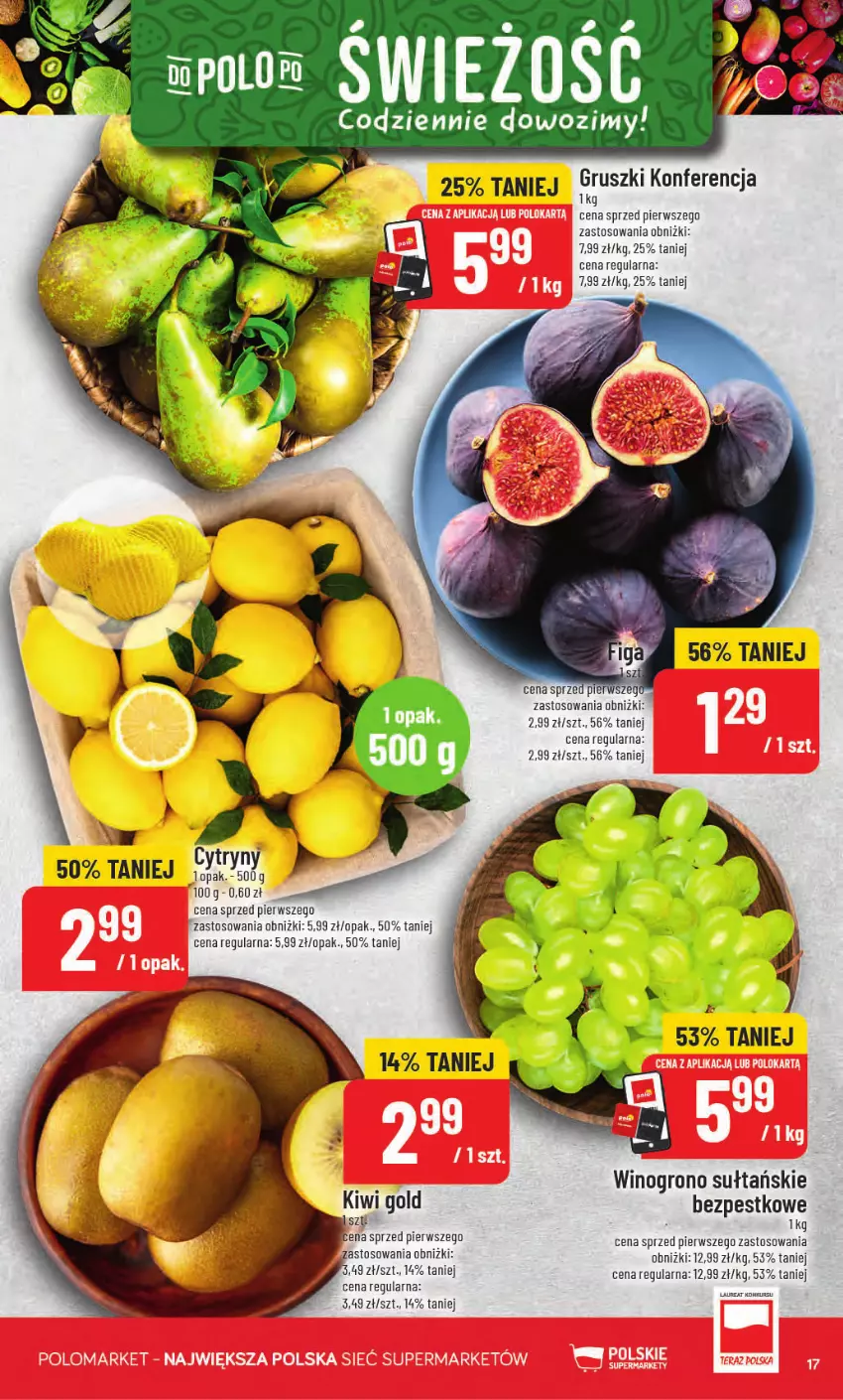 Gazetka promocyjna PoloMarket - Gazetka od 30.09 - ważna 30.09 do 06.10.2026 - strona 17 - produkty: Cytryny, Gruszki, Kiwi, Por, Wino