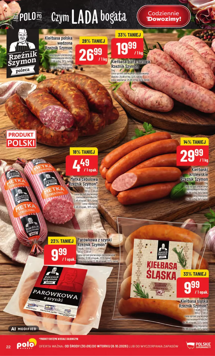 Gazetka promocyjna PoloMarket - Gazetka od 30.09 - ważna 30.09 do 06.10.2026 - strona 22 - produkty: Kiełbasa, Kiełbasa biała