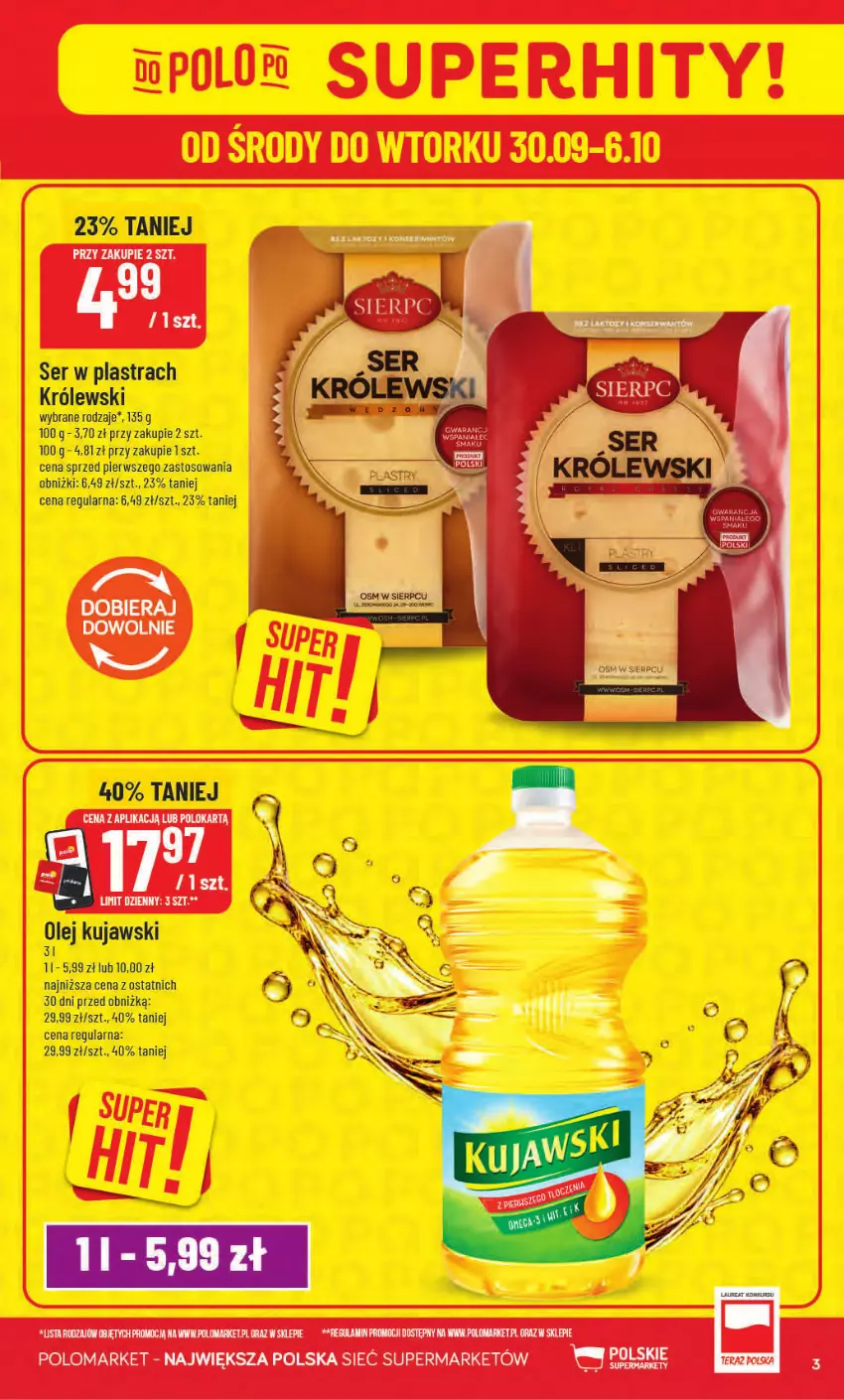 Gazetka promocyjna PoloMarket - Gazetka od 30.09 - ważna 30.09 do 06.10.2026 - strona 3 - produkty: Królewski, Kujawski, Olej, Tera